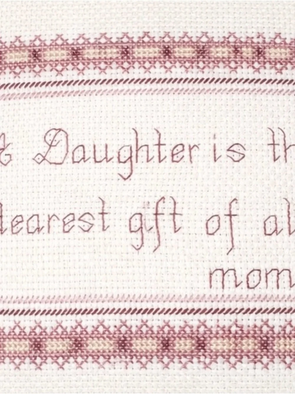 Shabby Chic Needlepoint Pillow Daughter Sentiment Cottage Decor